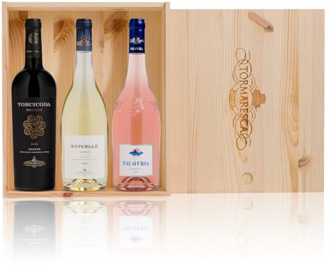 Marchese Antinori, Cassetta in Legno Tormaresca - Tenuta Bocca di Lupo, da 3 bottiglie: Torcicoda - Roycello - Calafuria
