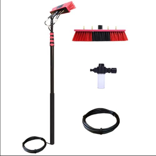 HENGJINGTR 12Ft-36Ft Mit Teleskop Rod Einstellbare Fensterreinigung Pole, Solar Panel Reinigungsbürste Für Außen- Und Innen Glasoberflächen Fenster, Sonnenscheibe,18ft