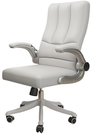 Bürostuhl Chefsessel, verstellbarer Ledersessel, hohe Rückenlehne, drehbarer Bürostuhl mit verstellbarer gepolsterter Armlehne, Schreibtischstuhl for das Home-Office Computer-Schreibtischstuhl(Weiß)