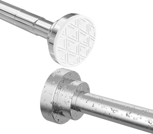 Bastone Tenda a Pressione Estensibile 60-290cm Senza Forare Asta Telescopica in Acciaio Inox Bastone Tenda Doccia Argento Antiscivolo & Mai Rustico per Finestra, Armadio, Porta