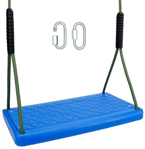 Heavy Duty Swing Seat, Non Slip Tree Swing Set with Adjustable Rope, Playground Swing Set Accessories for Kid Indoor Outdoor Backyard (Blue)