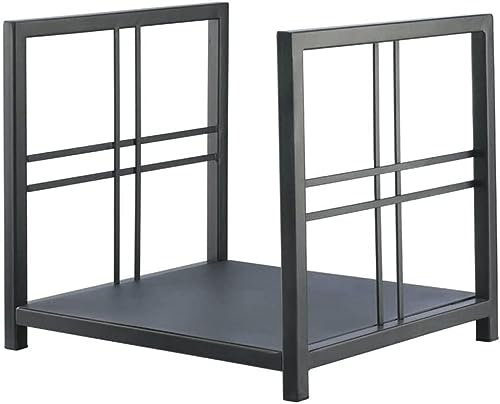 Kaminholzregal für drinnen und draußen, Metall, Kaminholzaufbewahrung, schwarzes Holzregal, Organizer für Brennholz