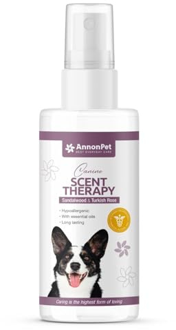 AnnonPet ® Perfume para perros, sándalo y rosa turca, delicado y relajante, recomendado por el veterinario, larga duración, 150 ml, ideal para animales sensibles, aroma natural e hidratante