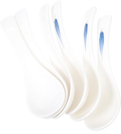Garneck 6stücke Keramik-suppenlöffel Reislöffel Porridgelöffel Küchengeschirr Ergonomisches Design Leicht Zu Reinigen Vielseitig Einsetzbar Für Suppen Und Reis