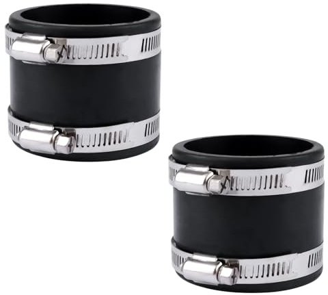 UFURMATE 2 manchons flexibles noirs pour le contrôle de la poussière avec pinces en acier inoxydable de 6,3 cm en caoutchouc pour tuyau de vide, connecteurs flexibles en PVC