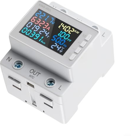 Gdfnmogo Misuratore di energia digitale LCD, monitor di consumo di energia elettrica, voltmetro AC170V-270V con telecomando WIFI Protezione da sottotensione KWS-302WF (KWS-302L)