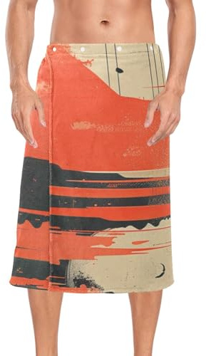 KLL Memphis Style Alena Aenami - Toalla envolvente para hombre, toalla envolvente alrededor de la cintura, 60 x 28 pulgadas, para sauna, playa, gimnasio, falda para hombre