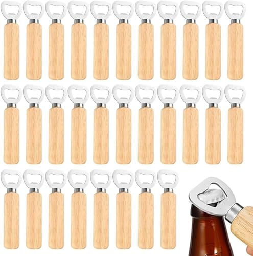 Décapsuleur en bois, ouvre-bière, décapsuleur en bois à graver, cadeau pour homme et amateur de bière, 30 pièces