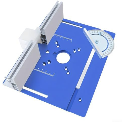 Mesa de fresadora para fresado eléctrico de madera, incluye accesorios para mayor comodidad (azul)