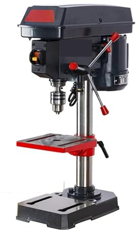 Taladro de Banco, Taladro de banco de hierro fundido de 13 mm con velocidad variable y mesa de trabajo con luz de trabajo.