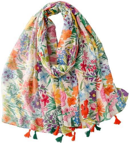MAIRY Scarf Lightweight Flower Print Scarfs Large Shawl Scarves Wrap for Spring Summer Autumn Winter 180 * 90cm M81136