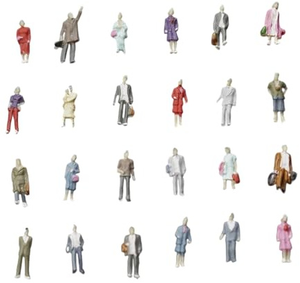 FHGSPQWM 25PCS Minaiture casuali Persone Figure Pose Assortite Per Urbans Diorami Treno Layout E Progetti Creativi Modello Architettonico Miniature