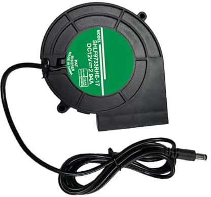 Ventilatore ad alta velocità da 200 CFM con spina da 5,5 x 2,1 mm, adatto per barbecue, affumicatore, forno, attrezzatura da campeggio, ventilazione, carbone rapido