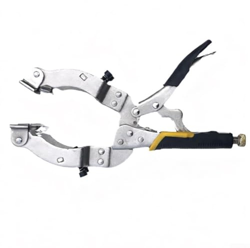 Serre-joint en C verrouillable de 27,9 cm avec 4 patins pour soudure de tuyaux et de tubes, capacité d'ouverture de 8,9 cm, construction en métal avec poignée en caoutchouc souple