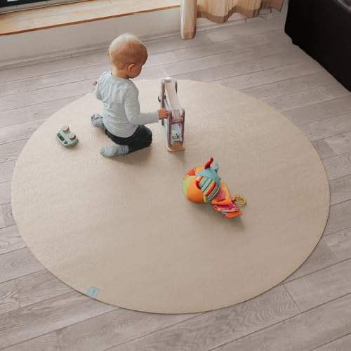 Runde Krabbelmatte SanoSoft made in Germany - Öko-Tex 100 Sand/Beige 120cm