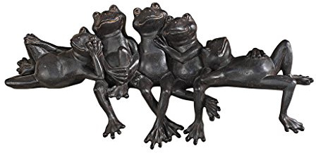 Design Toscano Chillende Froschgruppe, Statue für den Sims