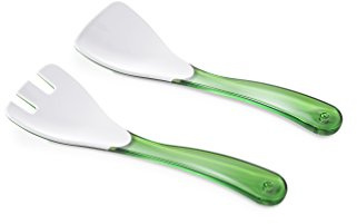 Omada Design Zweifarbige Salatgabel in Acryl (BPA FREE) die Farbe auf den Tisch Bringen, Länge: 21,5 cm, Made in Italy. Diese Salatgabel sind Spülmaschinenfest, Linea Diamond, Grüne Farbe