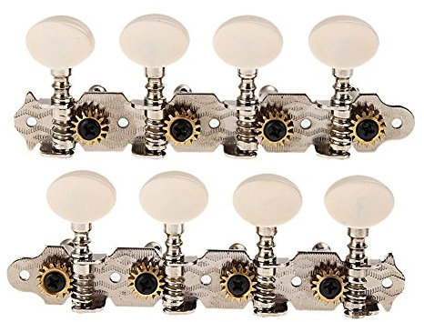 LYWS Nickle Plating Steel Mandolin Tuning Pegs Machine Heads 4L4R Durable Gear