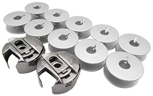 CKPSMS Marke -#9033A 10PCS+BC-PF9076-NBL 2PCS Spulen und Spulenkoffer Kompatibel mit/Ersatz für PFAFF Marke 138 238 335 437 1212 2022 6120 7560 CONSEW Marke 277R