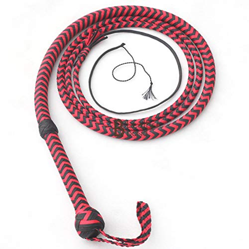 10 Foot 12 Strands Bullwhip para Cord Nylon Bull Whip Red Black Indiana Jones Style (10)