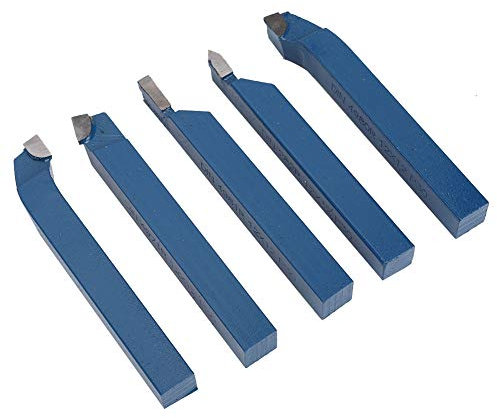 Set utensili per tornio 5pezzi, utensili per tornitura con testa saldatura metallo duro Assemblaggio utensili macchine utensili Inserti tornitura tornio industriale(8x8mm)