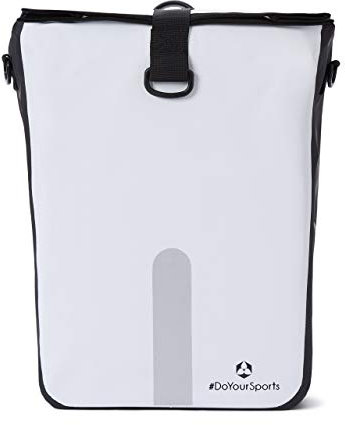 #DoYourOutdoor 3in1 Hinterradtasche mit praktischem Schnellverbindungssystem für Gepäckträger - Wasserdicht & Reflektierend - 21 Liter Rolltop- Fahrradtasche mit Schultergurt, Tragegriff - weiß
