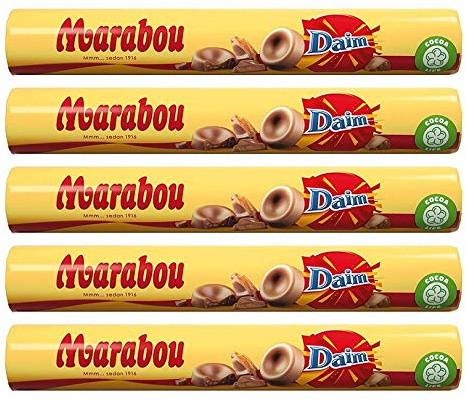 Marabou Daim Mjölkchoklad - Original Schwedisch Milchschokolade Rolle 67g x 5 Stück