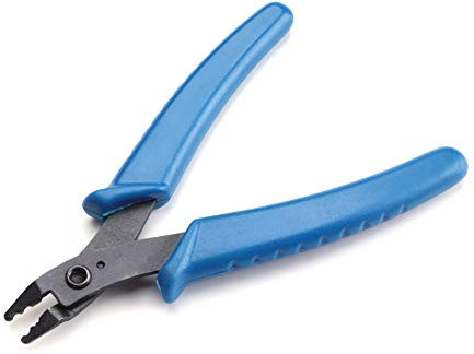 Ruwado Bead Crimper with Ergonomic PVC Handle Blue Jewelry Beading Tools Wire Cutter Crimping Pliers for Small Beads Micro Tube Jewelry Making DIY Project