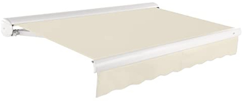 Awntech 20' Full Cassette Right Motor (20' x 10') Retractable Patio Awning, Linen