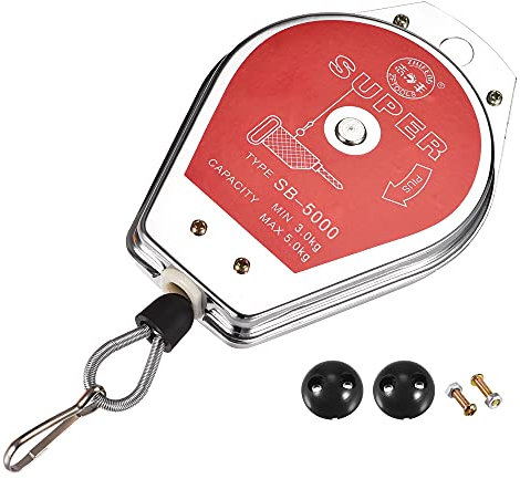 sourcing map Einziehbar Federzug Werkzeughalter Aufhängevorrichtung 3-5 kg (6.6-11 lbs) Rot für Fließband mit Montagezubehör