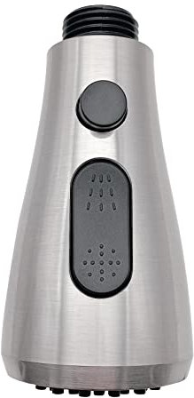 Douchette de Robinet Cuisine 3 Modes Avec Bouton Pause - Tête de Douche Remplacement pour Mitigeur, Nickel Brossé, G1/2
