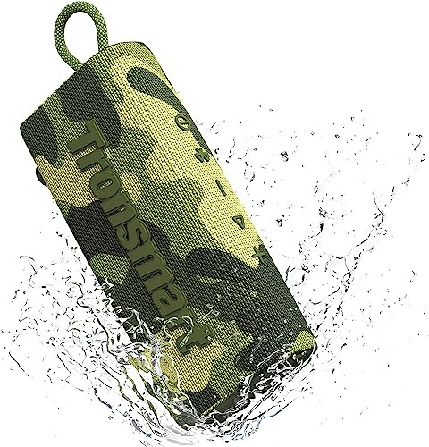 Tronsmart Trip Mini Altavoz Bluetooth portátil, Bluetooth 5.3, Tiempo de reproducción de 20 Horas, AUX, micrófono, IPX7 Impermeable, inalámbrico para Exteriores, Altavoz de Ducha para Playa y