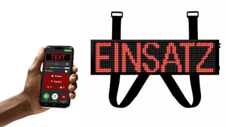 LED Frontwarnsystem | Einsatzschild | Multicolor Bluetooth - Android und iOS App - Handygesteuert - Dachaufsetzer-Ersatz - LED Einsatzschild zum selbst programmieren (Bluetooth) (RGB)