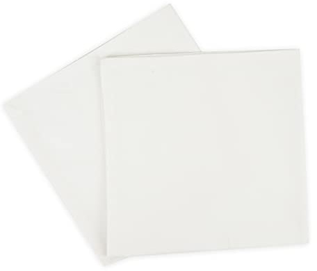 Sweet Needle – Packung mit 4 übergroßen Servietten aus 100% Baumwolle, 45 cm x 45 cm, weiß – Schwerer Stoff für den täglichen Gebrauch mit auf Gehrung geschnittenen Ecken