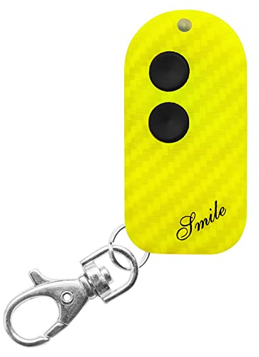 Smile C Giallo Rolling code + Codice fisso 433Mhz, Mini telecomando universale apricancello autoapprendente programmabile 2 canali - leggi compatibilita in descrizione