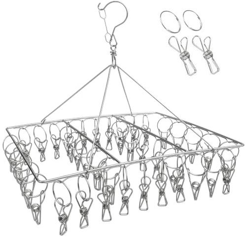 Qualsen Sock Hanger for Washing Line, Laundry Rack, Square, 40 Pegs