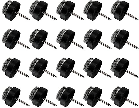 QUARKZMAN 15mm Dia Nail-on Felt Pads x 70pz Feltro Mobili Pads per Mobili Sedia Tavolo Gamba Piedi Pavimento Protettore, [Nero]