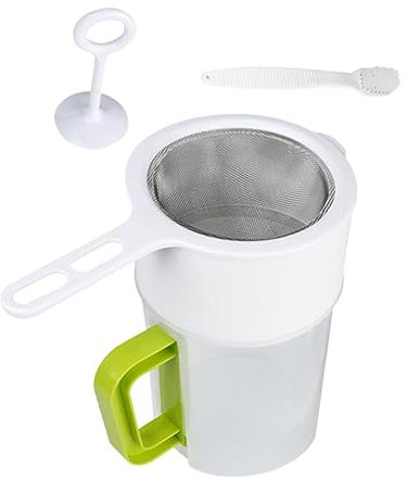BESTonZON Sieb Für Sojamilch Obst Und Gemüse Joghurtfilter Saftsieb Saftsiebbecher Aus Hochwertigen Materialien Abnehmbarer Griff Einfache Lagerung Hoher Temperaturbeständigkeit