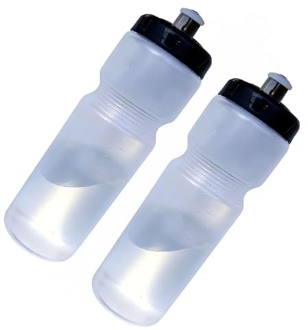xmyunsong Squeeze Water Bottle Sports 24oz, BPA-Free Bicycle Water Bottle 2Pack, Fit Bike Cage, Gym Cycling Hiking (Clear)