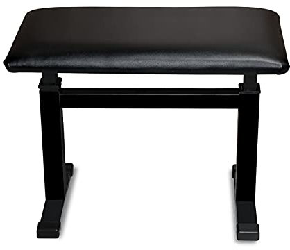 RWRAPS Klavierhocker Solo, stabile Klavierbank, bequemer Einzelhocker aus Leder mit gepolstertem Kissen in Schwarz und Weiß, 65 x 34 x 47–57 cm (B)