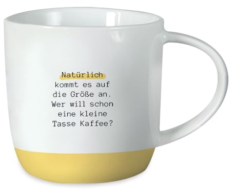 Grafik-Werkstatt Kaffeetasse mit Spruch 300 ml Porzellan Tasse Natürlich | Kaffeebecher mit Spruch oder Smiley-Motiv – lebensmittelecht, spülmaschinen- und mikrowellengeeignet