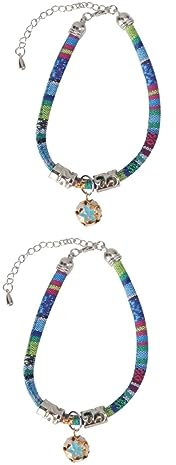 Angoily 2stücke Katzenhalsband Im Bohemian-Stil Mit Glöckchen Verstellbar Und Weich Für Kätzchen Und Katzen Geeignet Für Täglichen Gebrauch Oder Besondere Anlässe