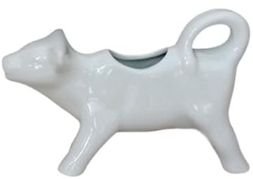 Saucière blanche Saucier en forme de vache en porcelaine et Mini pichet à lait for dîner en famille, cadeau de Thanksgiving et d'halloween Sauce crème