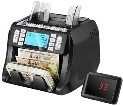 Sedelräknare 1200 St/min Pengarräknare Företagskassaräkningar Detektor For Falska Sedlar Av UV/IR/DD-funktion For Bankbutik