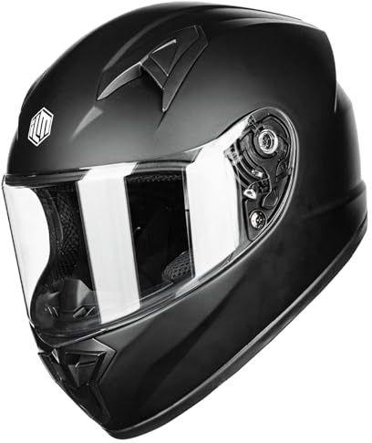 ILM Motorbike Helmet Kids Motorcycle Full Face ECE Model MF521,Matte Black,S
