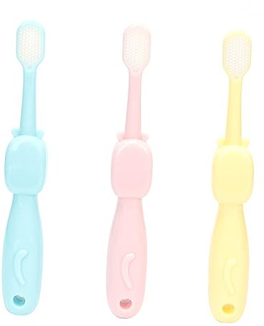 BCOATH Babyzahnbürste 3 Stück Weiche Borsten Cartoon Flusspferd Kleiner Zahnbürsten Für Milchzähne Tiefenreinigung Kinder Geschenk