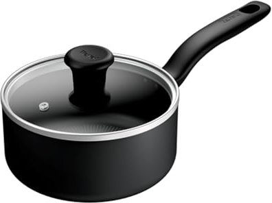 Tefal Titanium Essential Saucepan 18 cm + Lid, Non-Stick Coating, Metal Safe, Compatible with All Hobs Except Induction, Flawless Glide, Everyday Use, B9412344