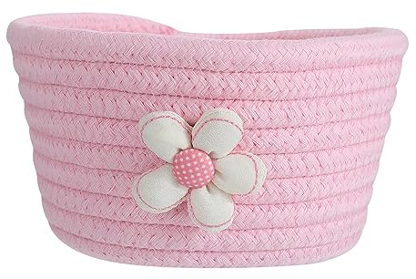 PRETYZOOM Cesto Portaoggetti Cesto Portaoggetti in Tessuto di Cotone Grazioso Contenitori Portaoggetti da Tavolo Compatti