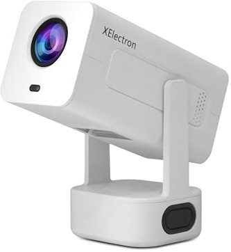 XElectron Techno Android 13 smart projektor, 3X ljusare, 4X högre, fjärrfokus, 1080P och 4K stöd, roterbar design, auto och 4D Keystone med Netflix, Prime, YouTube, etc, WiFi 6 & BT, 720P Native