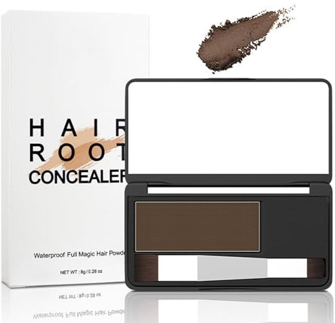 Ansatzpuder Hellbraun, Haaransatz Ausbessern & Haarausfall Abdecken, Langanhaltend & Wasserfest Haar Concealer zur Haarverdichtung für Frauen/Männer, Sofortige Haarpuder Ansatz für Dünne Kahle Stellen